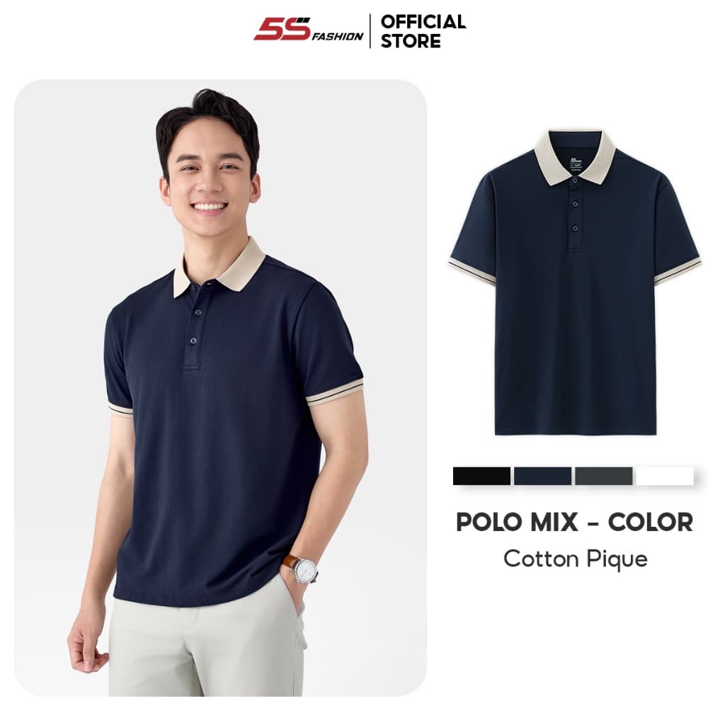 [SALE TẾT]Áo Polo Nam MIX-COLOR Ngắn Tay 5S FASHION Cotton Mát Lạnh, Thoáng Khí, Lịch Lãm APC25033